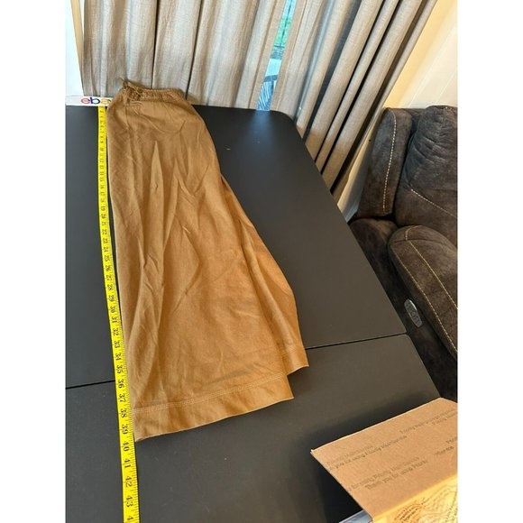 Eddie Bauer Womens Linen Blend Maxi Skirt Size M Tall Brown Pull On Lightweight - Picture 6 of 7